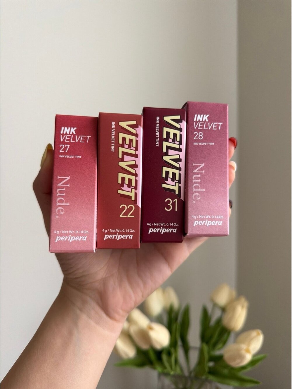 4x Peripera Ink the Velvet Lip Tints bundle